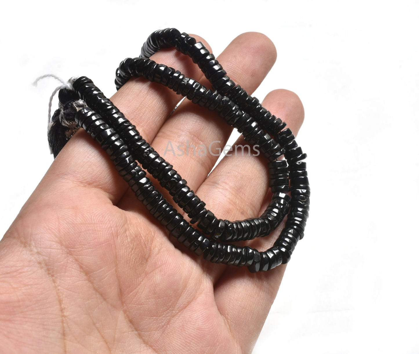 6 mm Fine Black Spinel Smooth Heishi Tyre Gemstone Beads, Natural Spinel Plain Handmade Flat Wheel Shape Bead Jewelry Making Handicraft SALE