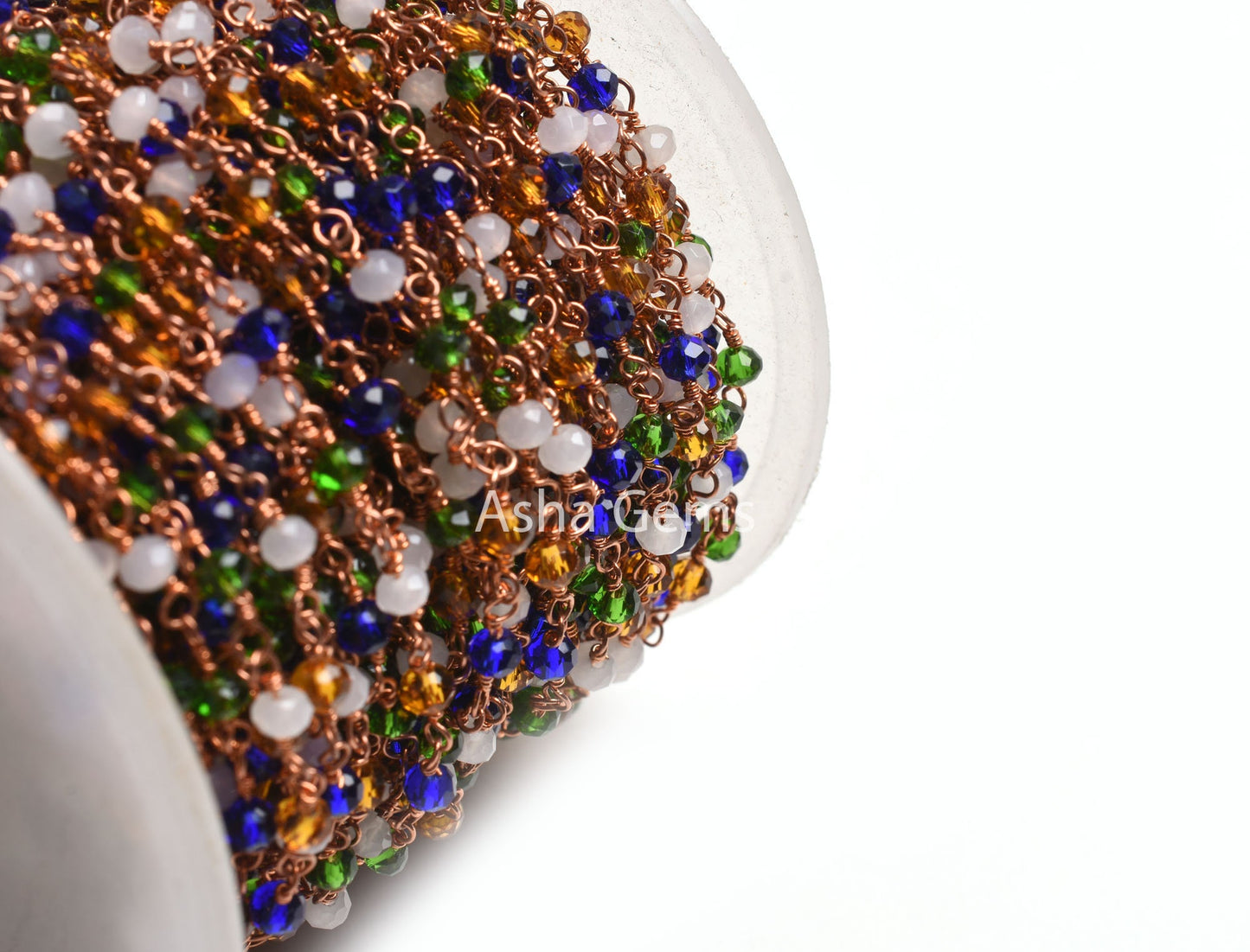 3,10,50Feet Multi Color Disco Hydro Faceted Beads Rosary Chain Rose Gold Plated Wire Wrap Copper Metal Chain Jewelry Making Craft Chain SALE