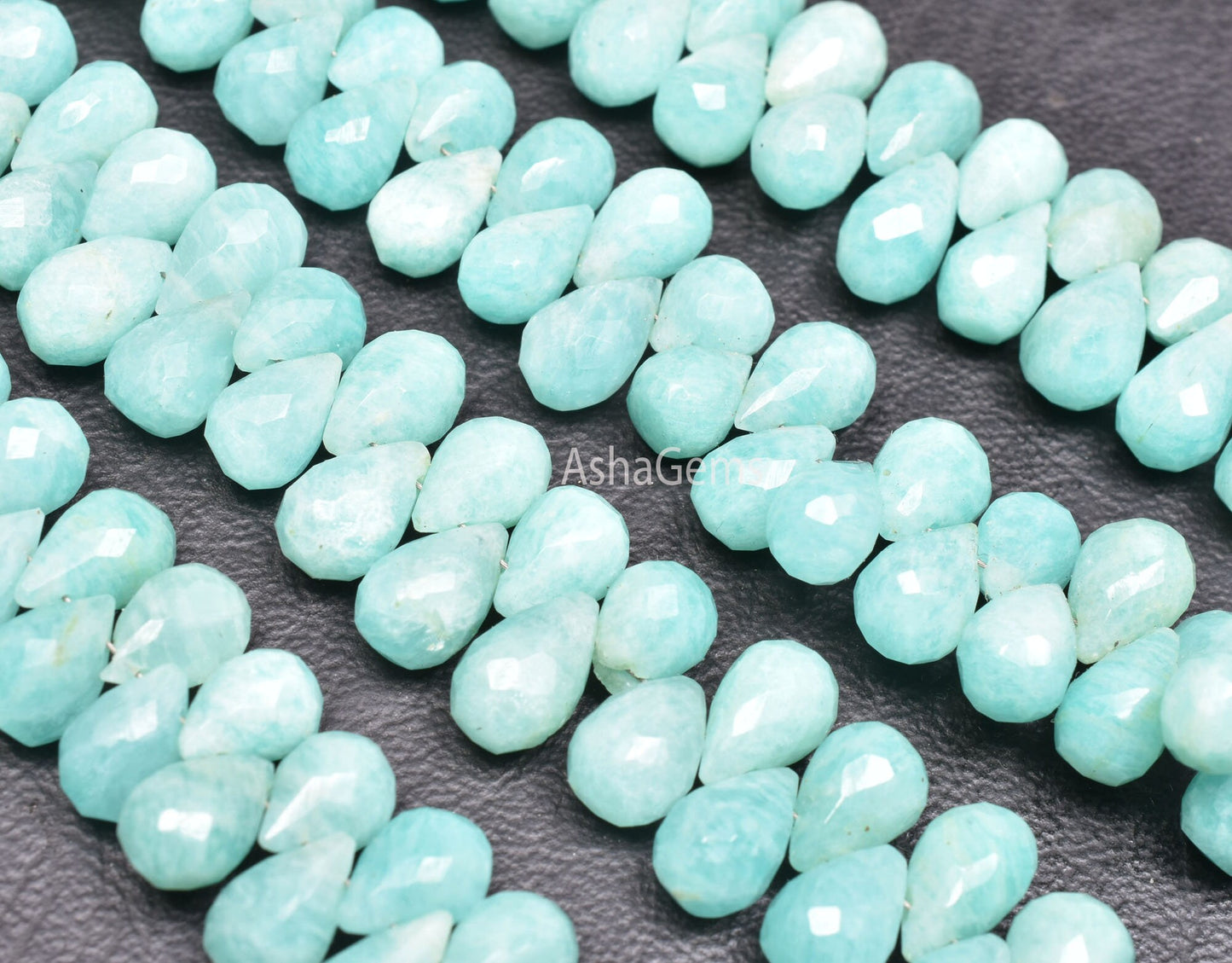 Natural Amazonite Faceted Drops Shape Beads,7-10 mm AAA Peruvian Amazonite Teardrop Briolette Gemstone Beads, Amazonite Bead Jewelry Crafts