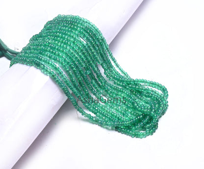 16" Beautiful Green Onyx Smooth Rondelle Gemstone Loose Beads,3.5,4mm Onyx Beads, AAA Green Onyx Plain Roundelle Handmade Bead Jewelry Craft