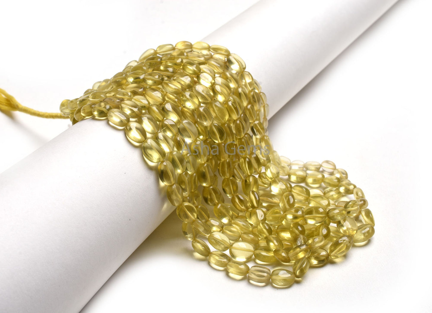 AAA Quality Lemon Quartz Smooth Oval Handmade Beads,15"Strand Natural Yellow Lemon Quartz Beads, Lemon Plain Oval Gemstone Bead Jewelry SALE