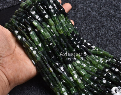 Beautiful Serpentine Fancy Chiclet Shape Beads,10"  Natural Shaded Green Serpentine Faceted rectangle Beads Jewelry Briolette Gemstone Sale
