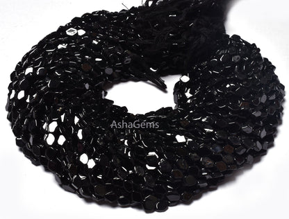 beautiful Black Spinel Smooth Fancy Shape Gemstone Beads,13" Strand Natural Black Spinel Plain Handmade Uneven Rhombus Shape Beads Jewelry