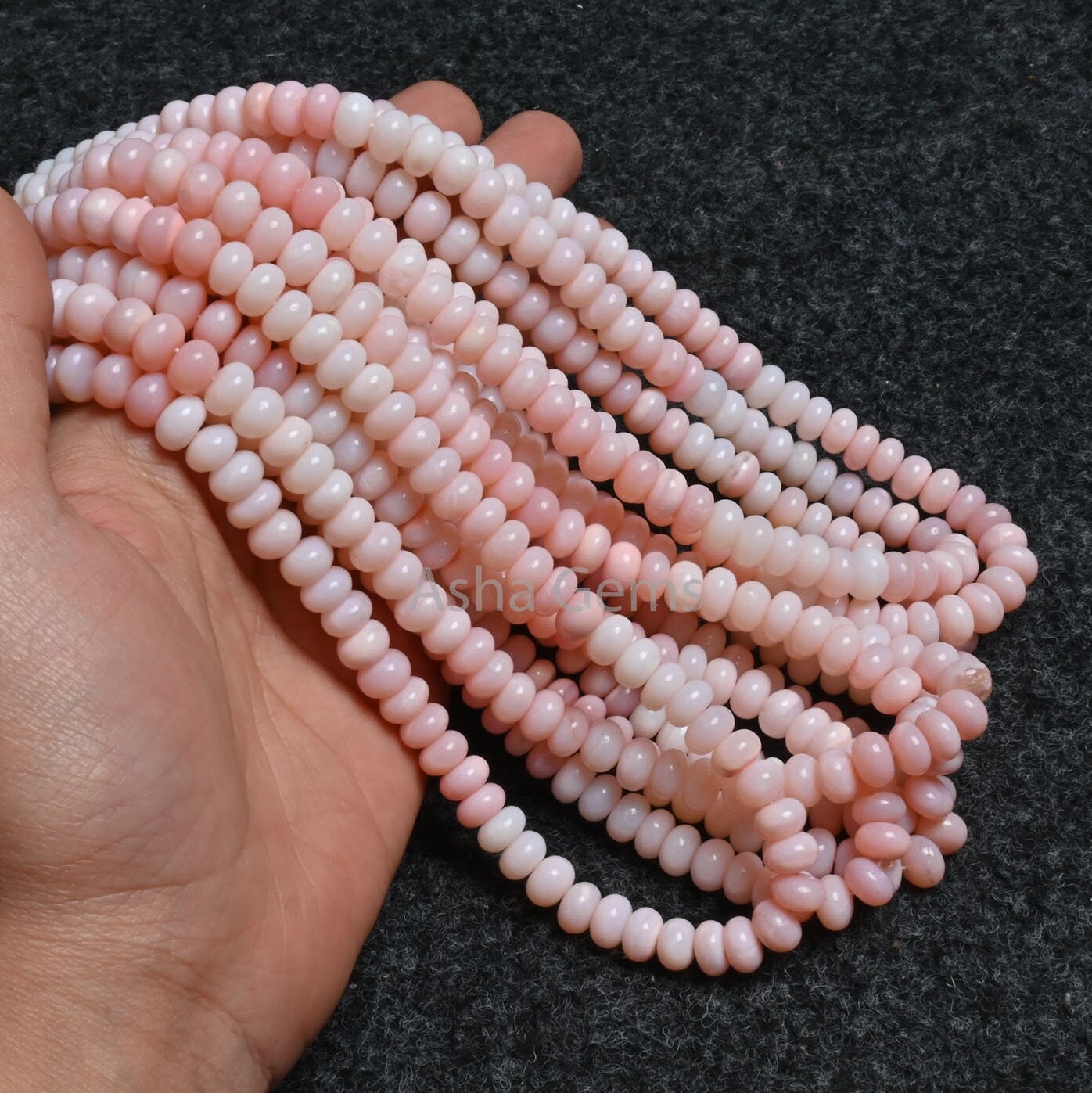 Beautiful Pink Opal Smooth Rondelle Gemstone Beads, Fine Quality Shaded Pink Opal Handmade Roundelle Beads, Opal Bead Jewelry Necklace Craft