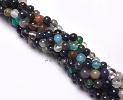 Multi Disco Smooth Round Ball Shape Beads,5 mm Mix Color Gemstone Round Beads,13" Strand Multi Color Plain Round Shape Bead For Jewelry SALE