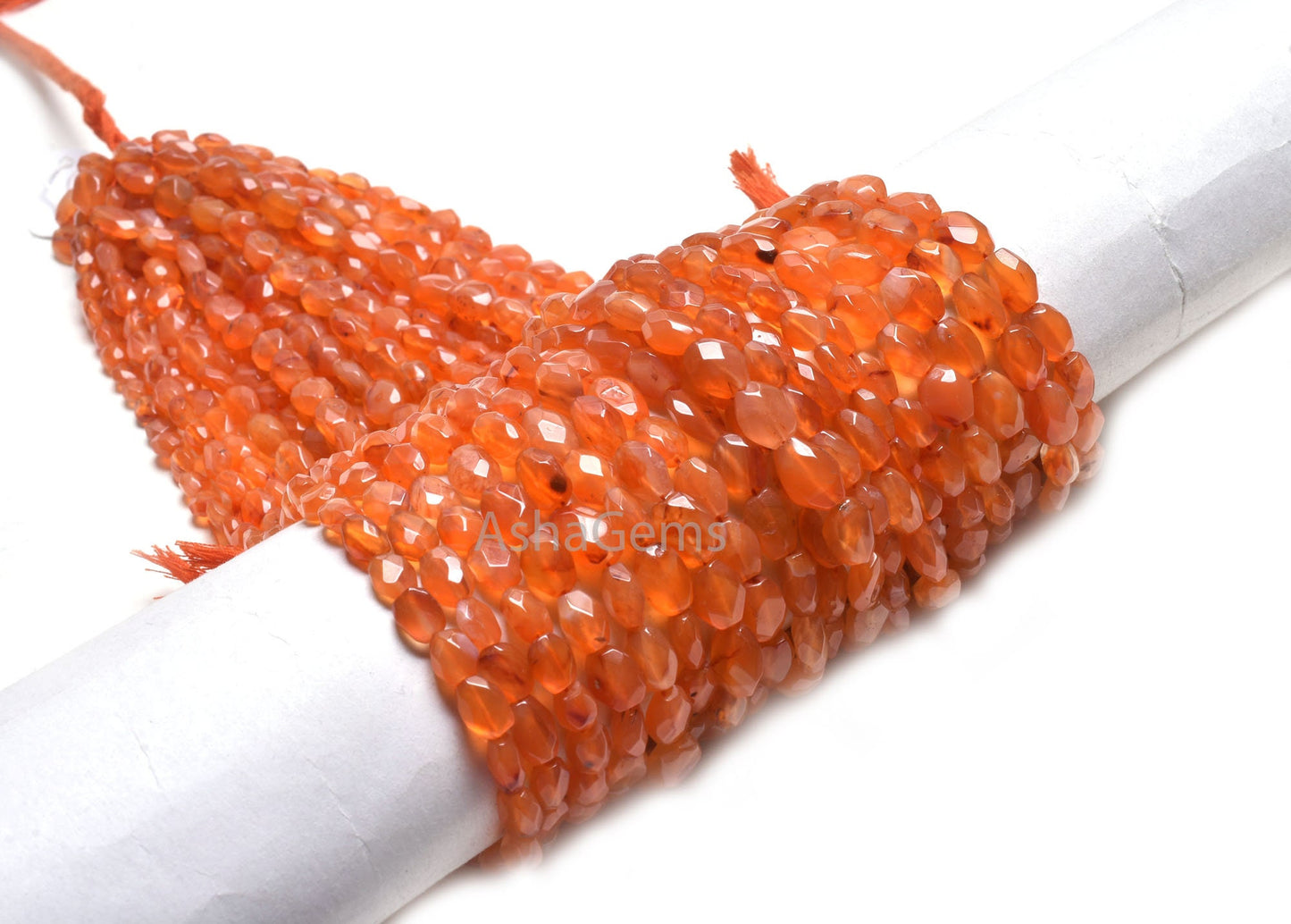 Natural Orange Carnelian faceted Oval Beads,12"Strand Carnelian Indian Cut Oval Briolette Handmade Beads, Carnelian Bead Jewelry Crafts SALE
