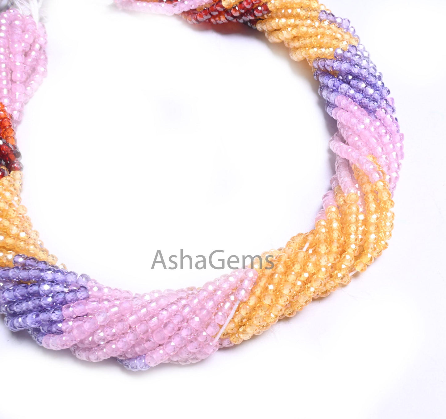 Beautiful Multi Color Zircon Rondelle Shape Micro Faceted Beads, 3 mm Shaded Zircon Micro Cut Faceted cubic Zircon Beads Jewelry Crafts SALE