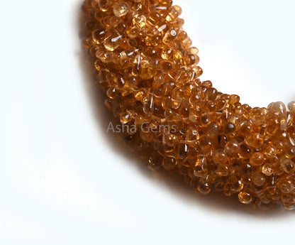 Natural Yellow Citrine Smooth Handmade Drop Shape Beads,13" Strand Fine Citrine Quartz Uneven Drops Side Drill Gemstone Beads Jewelry Crafts