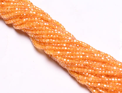 Amazing Dark Yellow Zircon Micro Cut faceted Beads,2.6 mm AAA Cubic Zirconia Rondelle machine Cut Gemstone Tiny Zircon Beads Jewelry Crafts