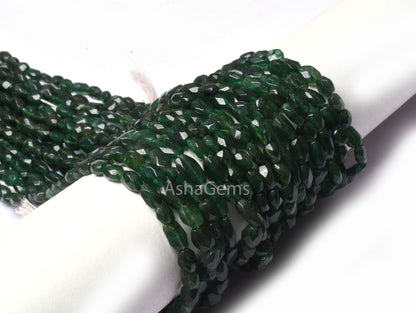 Beautiful Green Mica Faceted Oval Shape Beads,13" Strand Natural Mica Indian Cut Oval Gemstone Beads Green Mica Handmade Briolette Bead SALE