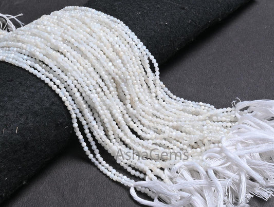 3.1 mm AAA Quality White Moonstone Faceted Rondelle Micro cut Beads,12.5" Natural Moonstone Machine Cut Gemstone Bead Necklace Jewelry Craft