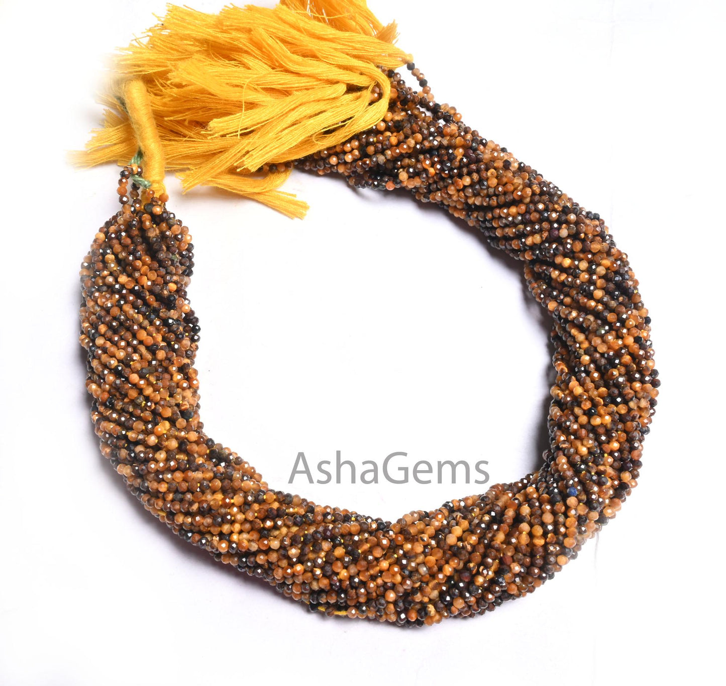 2.2 mm AAA Top quality Tiger Eye Micro Cut Beads,13" Strand Tiger Eye Faceted Machine Cut Rondelle Shape Gemstone tiny Beads Jewelry Makings
