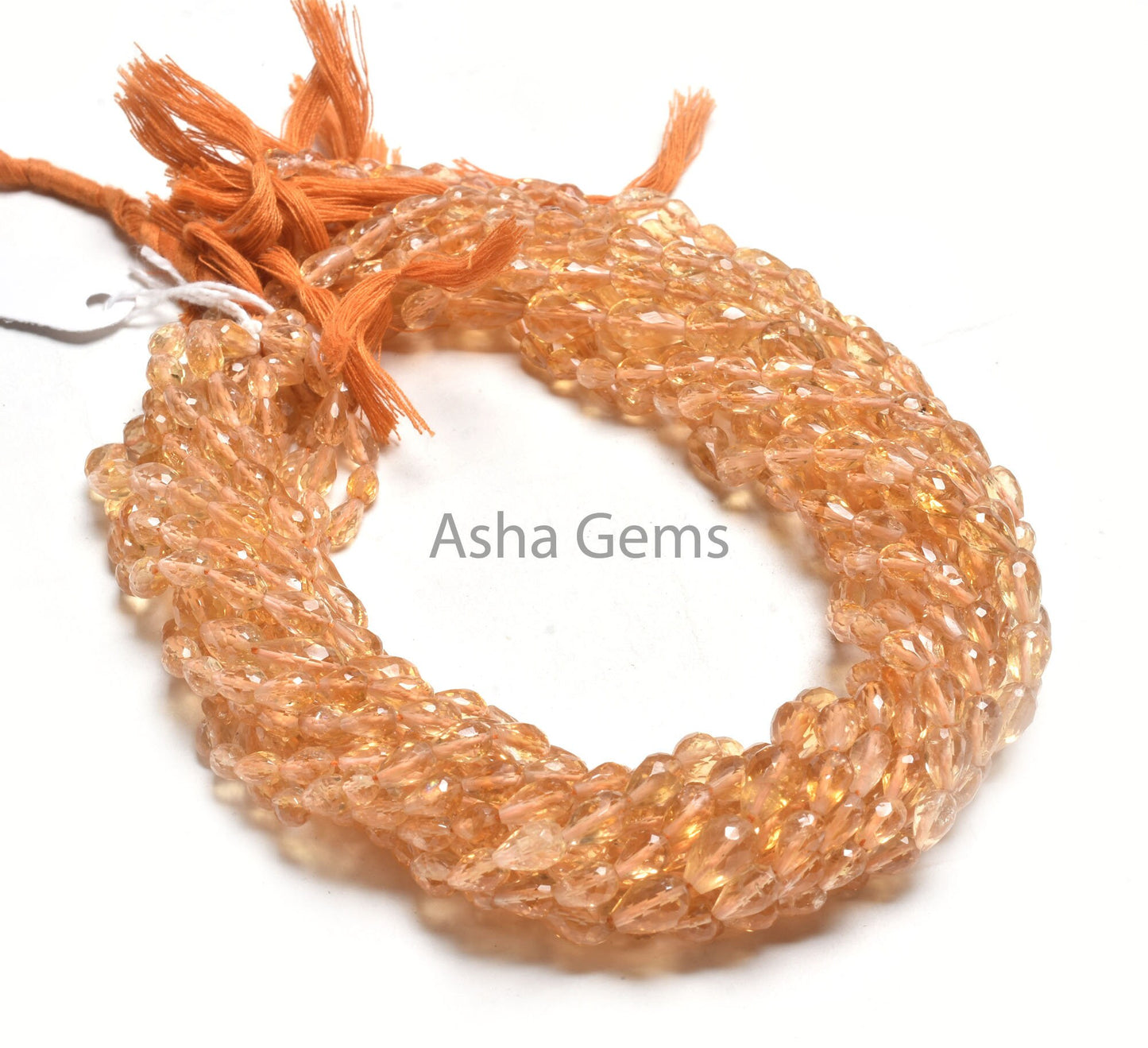 Natural Citrine Faceted Drops Straight Drill Beads,13" Fine Yellow Citrine Indian Machine Cut Teardrop Gemstone Beads Citrine Jewelry Crafts