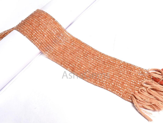 3 mm Beautiful Brown Zircon Micro Cut Rondelle Faceted Gemstone Beads,13" AAA Quality Imperial  Brown Cubic Zircon Faceted Bead Jewelry Sale