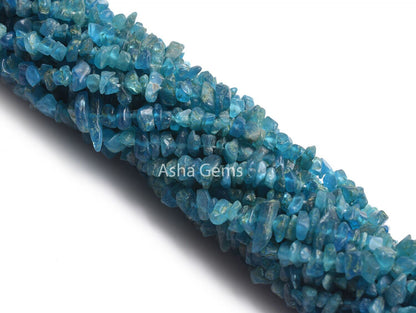34" Strand Natural Neon Apatite Gemstone Uncut Chips Raw Beads Natural Semi Precious Blue Apatite Rough Smooth Nugget Beads For Jewelry SALE