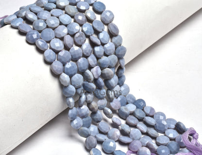 8 Inch Strand Purple Blue Opal Faceted Coin Beads,9 mm lavender Opal Beads, Opal Faceted briolette Coin Gemstone Beads for Jewelry Makings