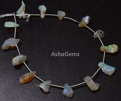 Beautiful Multi Flashy Fire Ethiopian Opal Raw Nuggets Beads, Natural Rainbow Fire Rough Ethiopian opal Beads,Untreated Rock mineral Opal