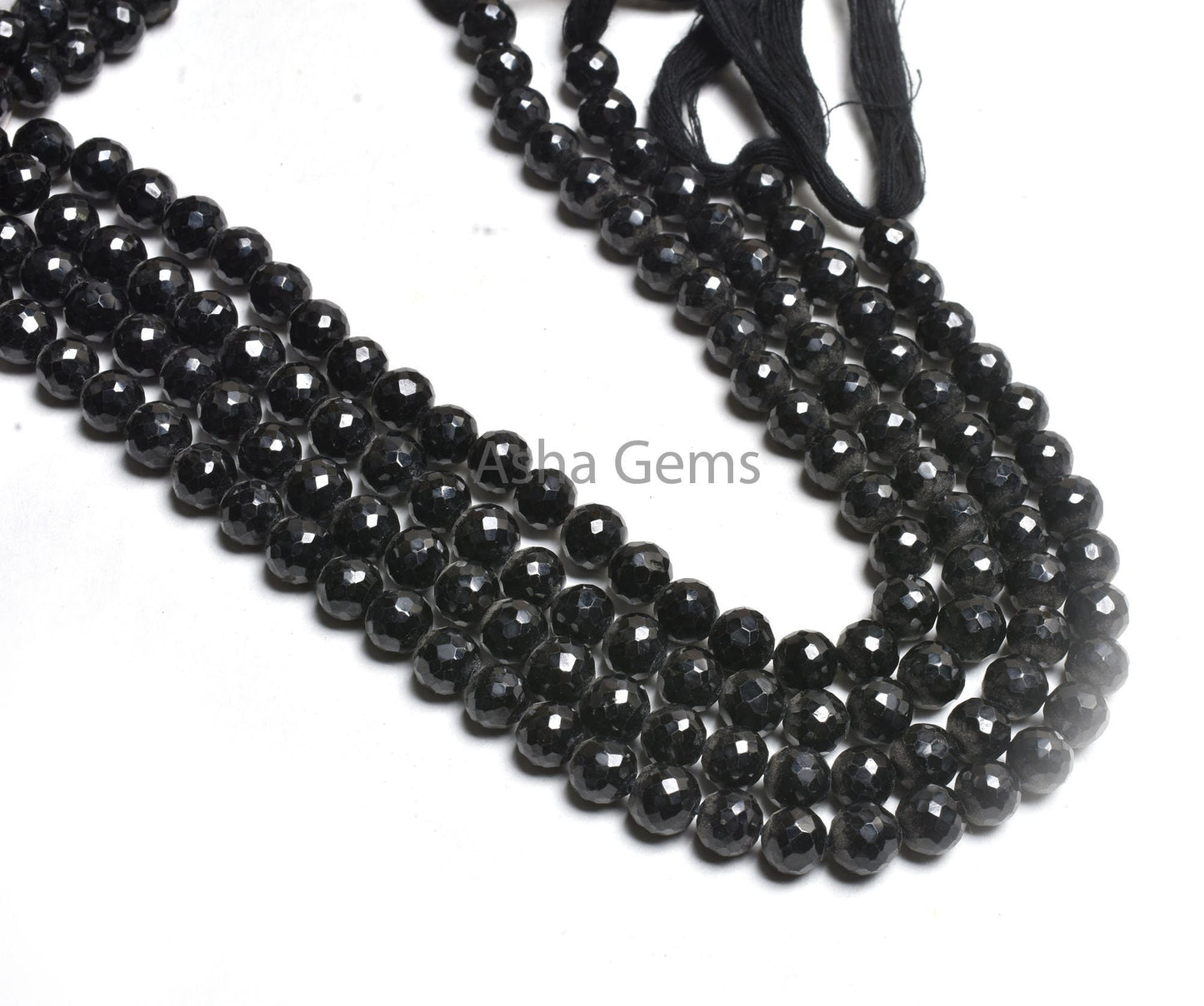 AAA Quality Black Spinel Faceted Round Ball Beads,9" Strand Natural Spinel Beads, Black Spinal Machine Cut Round Gemstone Beads Jewelry SALE