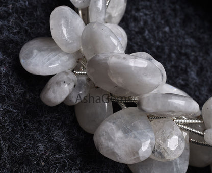 7.5 Inch Strand natural Rainbow Moonstone Smooth Heart Shape beads, White Rainbow Plain Heart Gemstone beads, Rainbow Moonstone Jewelry Sale