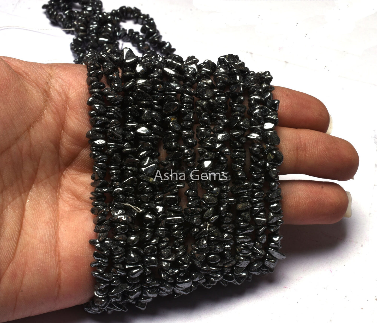 34 inch Natural Gun Metal Uncut Chips Raw Gemstone Beads Gunmetal Rough Smooth Nugget Beads, AAA Black Gun metal, Hematite Beads Raw Stones