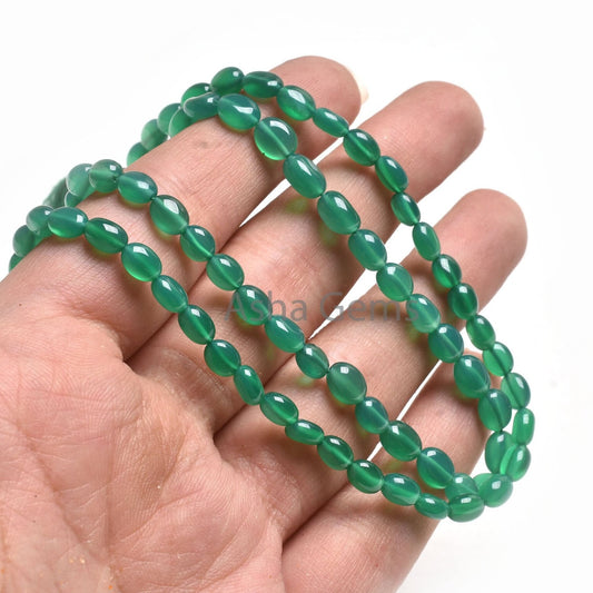 AAA Green Onyx Smooth Oval Shape Beads, Beautiful Green Onyx Oval Beads,12.5" Strand Onyx Handmade Gemstone Beads Loose Onyx Beads, Jewelry