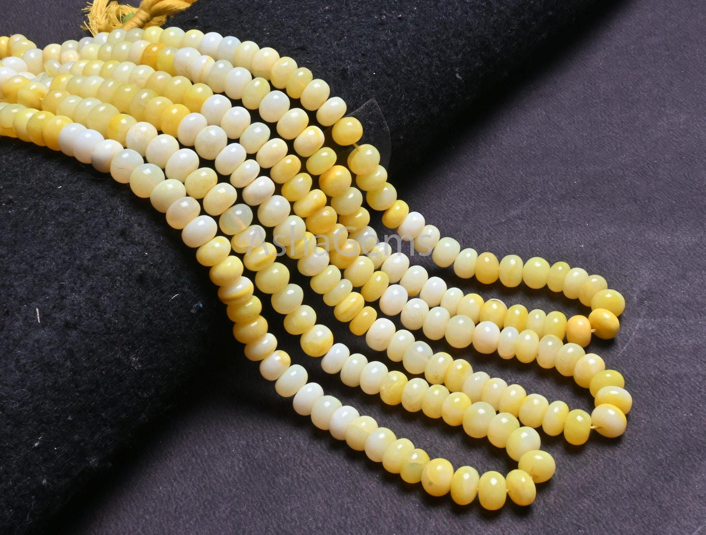 Beautiful Yellow Opal Smooth Rondelle Shape Beads,16" AAA Quality Shaded Pastel Yellow Opal Plain Handmade Gemstone Beads Jewelry Craft Sale