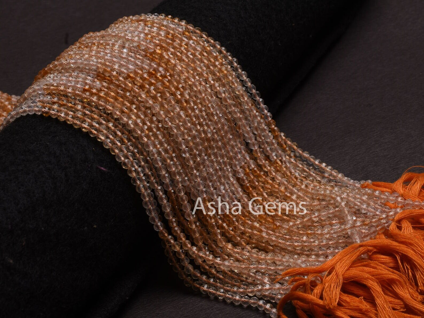 AAA Natural Citrine Quartz Micro Cut Gemstone Beads,3.5mm Shaded Yellow Citrine Machine Cut Faceted Rondelle Beads Citrine Bead Jewelry SALE