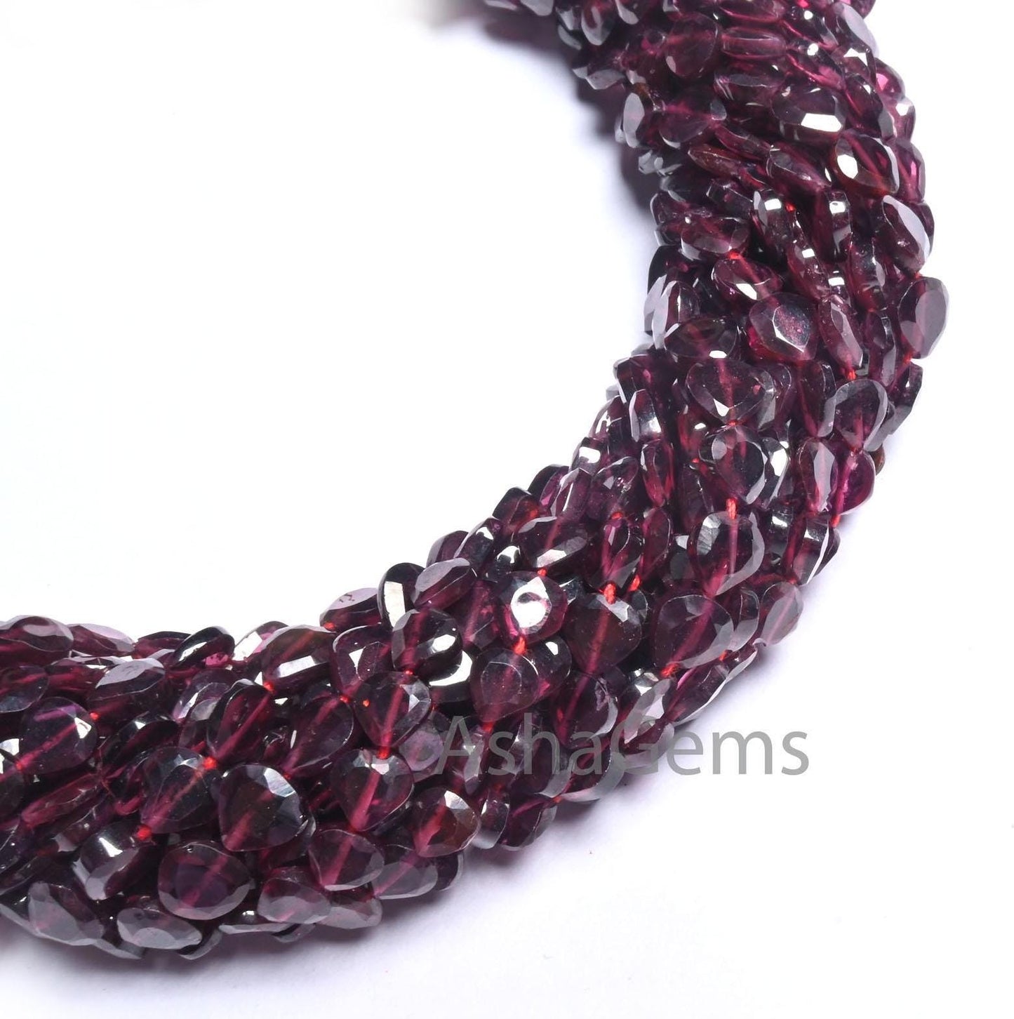 Beautiful Red Garnet Faceted Heart Shape Gemstone Beads,13" Natural Garnet Straight Drill Tiny Heart Flat Briolette Garnet Bead Jewelry SALE (AG 18712 )