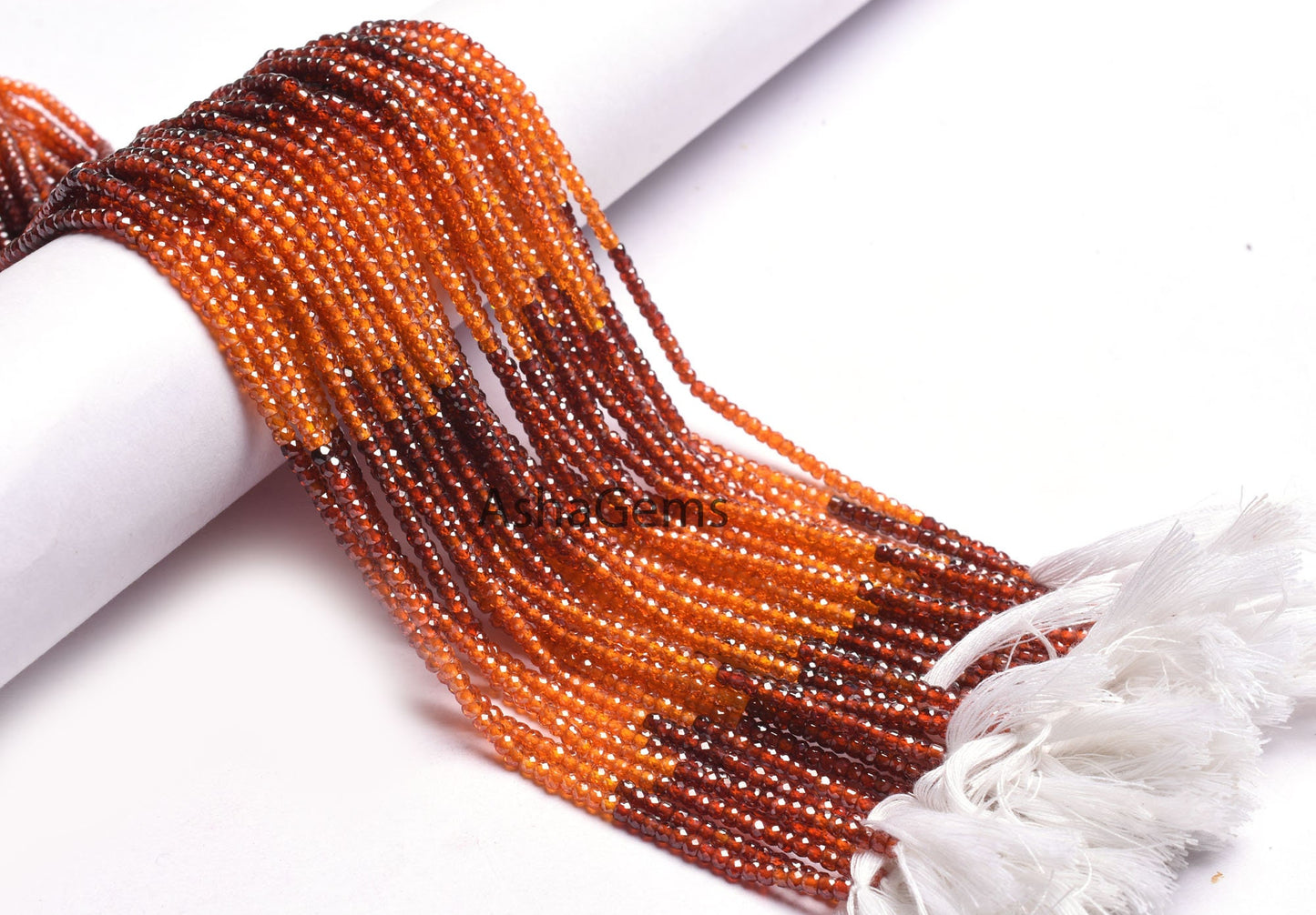 Shaded orange red zircon Faceted Rondelle Beads,13" Strand Cubic zirconia beads,3mm AAA Zircon Micro Cut Machine Cut Bead Jewelry Craft SALE