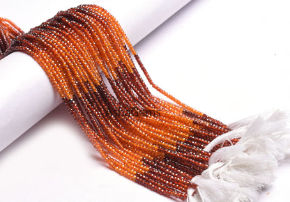 Shaded orange red zircon Faceted Rondelle Beads,13" Strand Cubic zirconia beads,3mm AAA Zircon Micro Cut Machine Cut Bead Jewelry Craft SALE