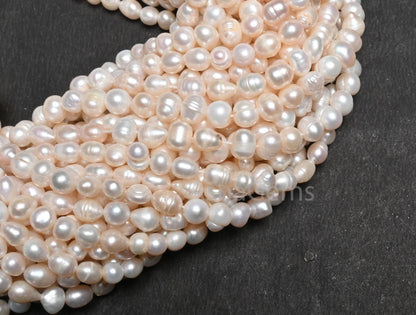 Beautiful Fresh Water Pearl Uneven Shape Beads, Natural Pearl Baroque Beads,7/14"Strand Real Pearl Gemstone Bead Jewelry Craft Necklace SALE