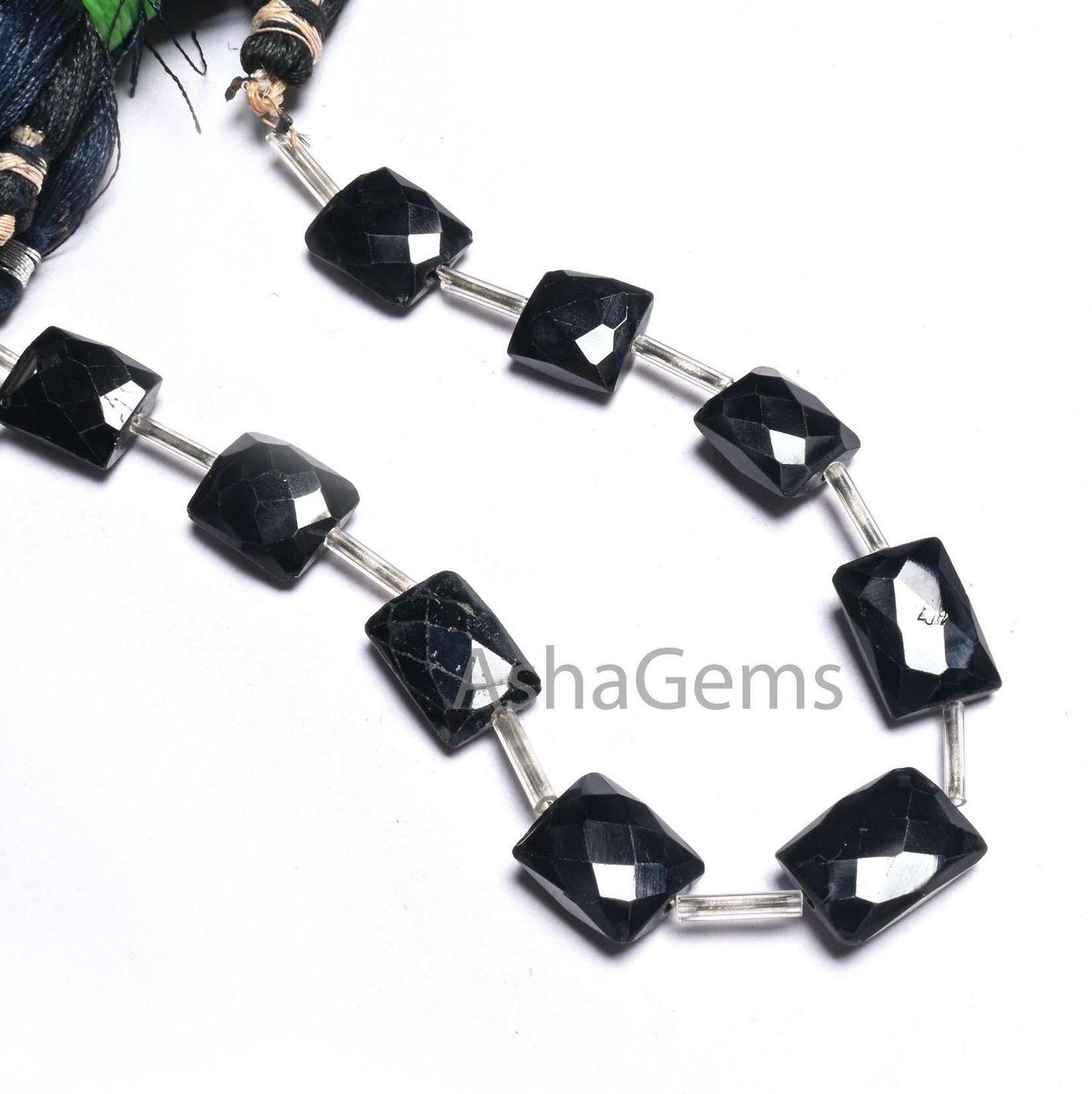AAA Quality Black Spinel Rectangle Shape Gemstone Beads, Natural Spinel fancy Chicklet Faceted Straight Drill Black Spinal Bead Jewelry SALE (18603)