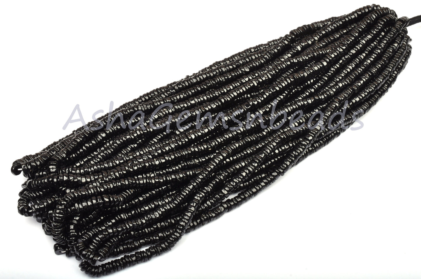 16" Beautiful Natural Black Spinel Smooth Tyre Gemstone Handmade Beads, AAA Spinel Smooth Wheel Shape Beads Jewelry Making Handicraft SALE