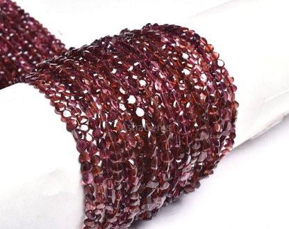 Garnet Faceted Heart Shape Gemstone Beads, Genuine Garnet Straight Drill Heart Briolette, AAA Garnet Flat Heart Beads For Jewelry SALE (18715)