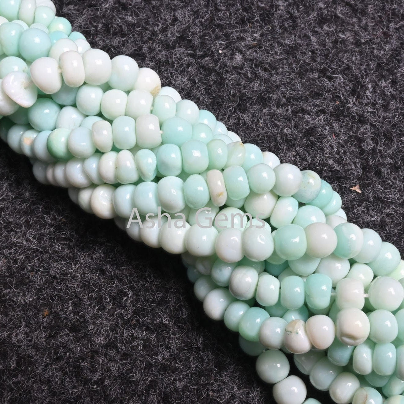 Shaded Sky Blue Peru Opal Smooth Rondelle Shape Beads, Beautiful Blue Opal Plain Handmade Gemstone Opal Bead For Necklace jewelry Craft SALE