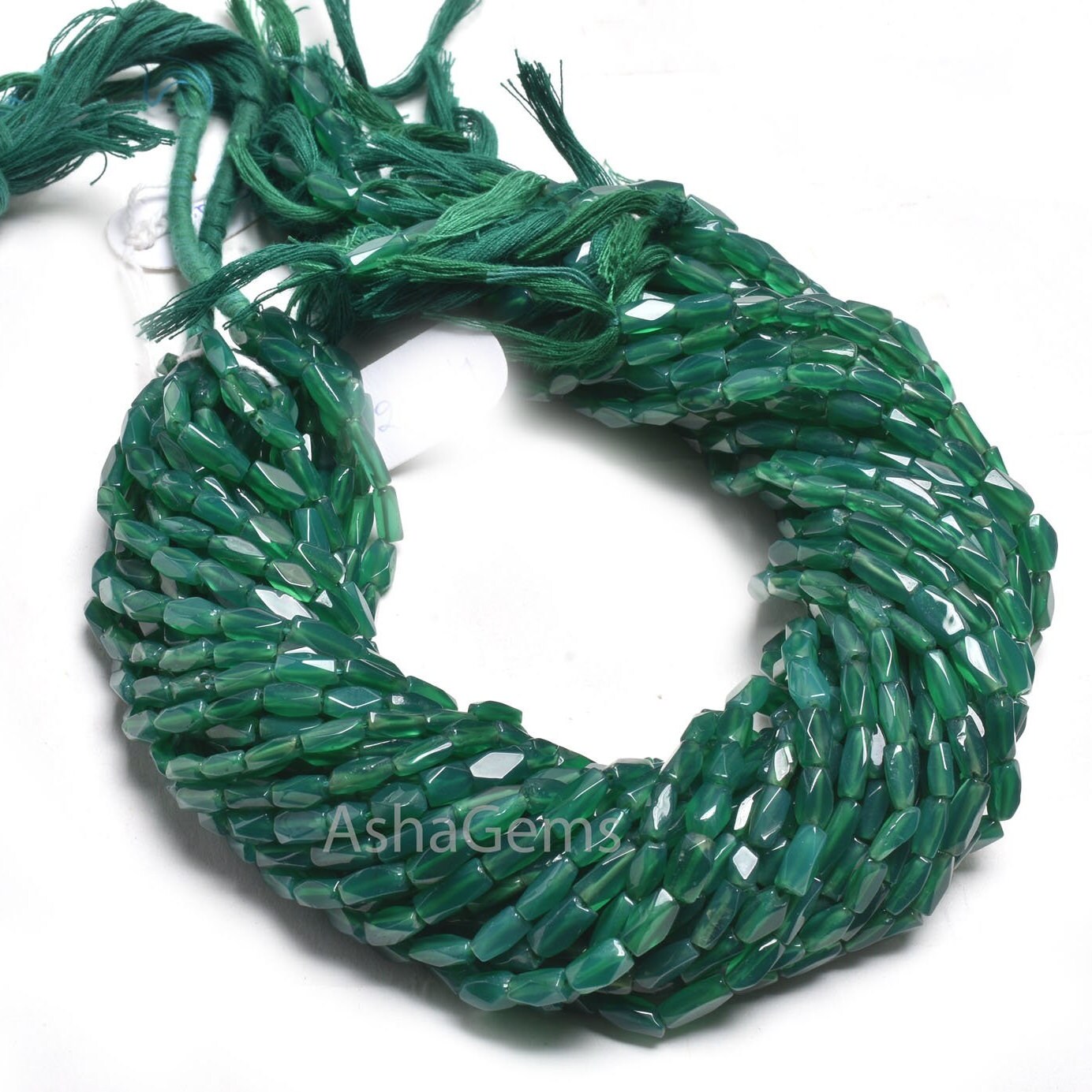 Natural Green Onyx Faceted Beads,12.5 Inch Beautiful Onyx Fancy Long Rectangle Uneven Gemstone Beads Green Onyx Briolette Jewelry Craft Sale