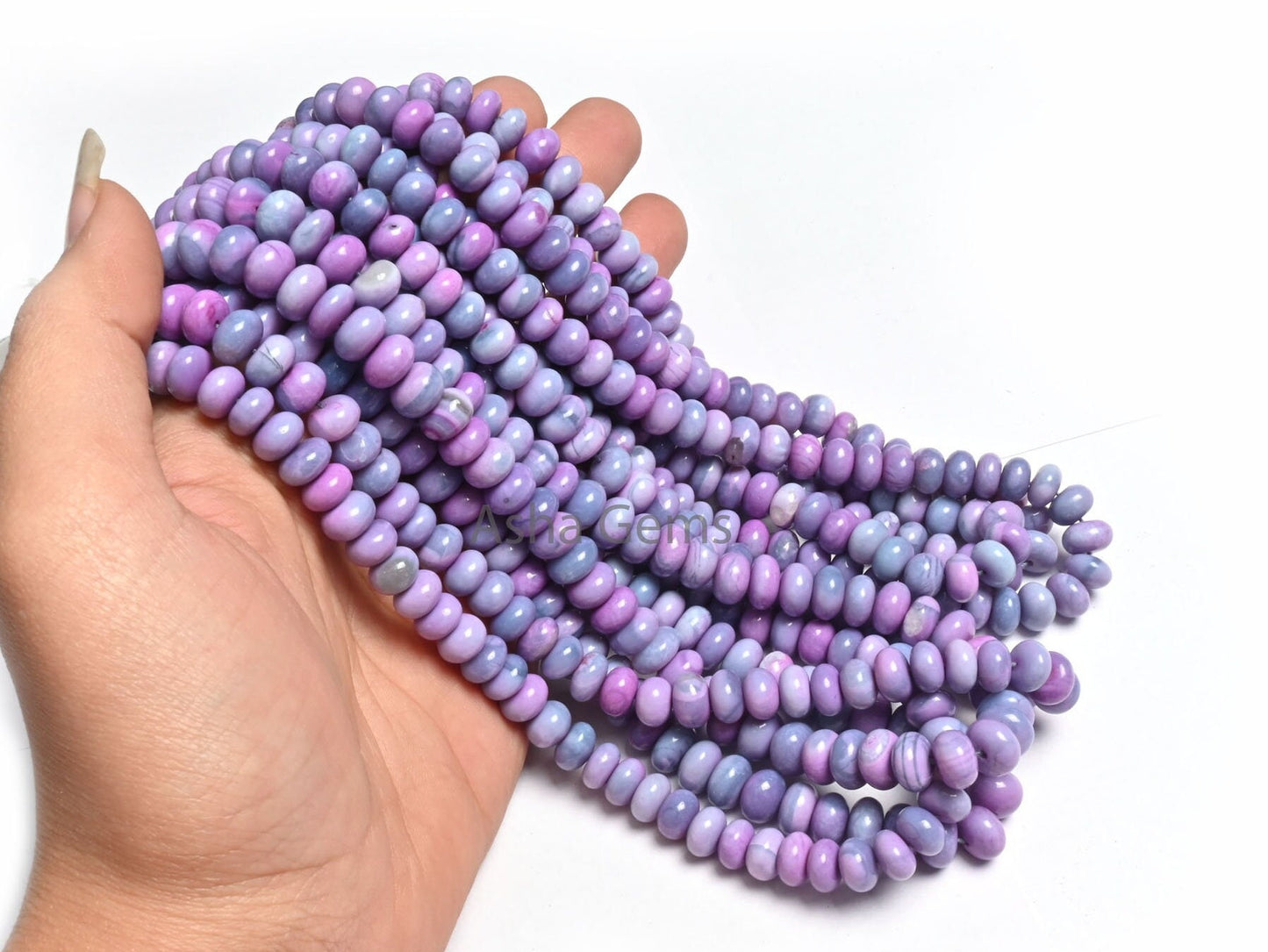 AAA Quality Lavender Opal Rondelle Shape Beads, Shaded Lavender Purple Blue Opal Smooth Roundelle Gemstone Handmade Opal Bead Jewelry Crafts