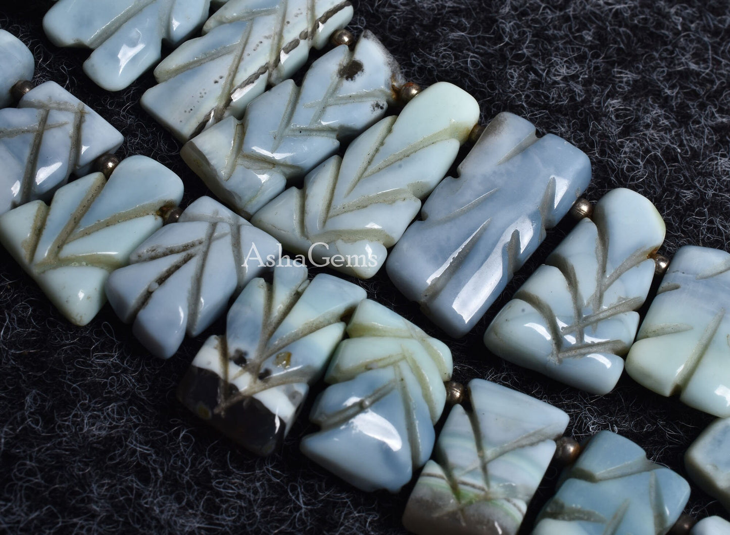 Beautiful Blue Opal Carving Fancy Long Stick Shape Beads,8" Strand Blue Oregon opal carved Rectangle beads, Blue Opal carve handmade Beads