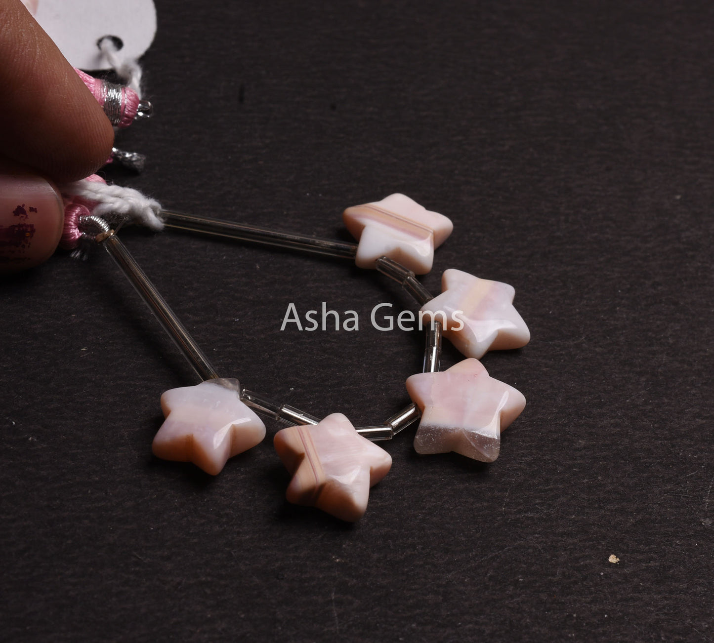 Beautiful Opal Fancy Star Shape Carving Beads, Boulder Pink Opal Smooth Carved Star Gemstone Beads, Opal Side Drill Bead Jewelry Making SALE