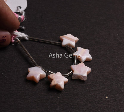 Beautiful Opal Fancy Star Shape Carving Beads, Boulder Pink Opal Smooth Carved Star Gemstone Beads, Opal Side Drill Bead Jewelry Making SALE