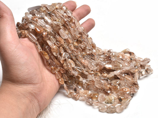 Beautiful Copper Rutile Smooth Nugget Gemstone Beads, Shaded Rutile Plain Handmade Tumble Beads, Natural Rutilite Beads Jewelry Crafts SALE