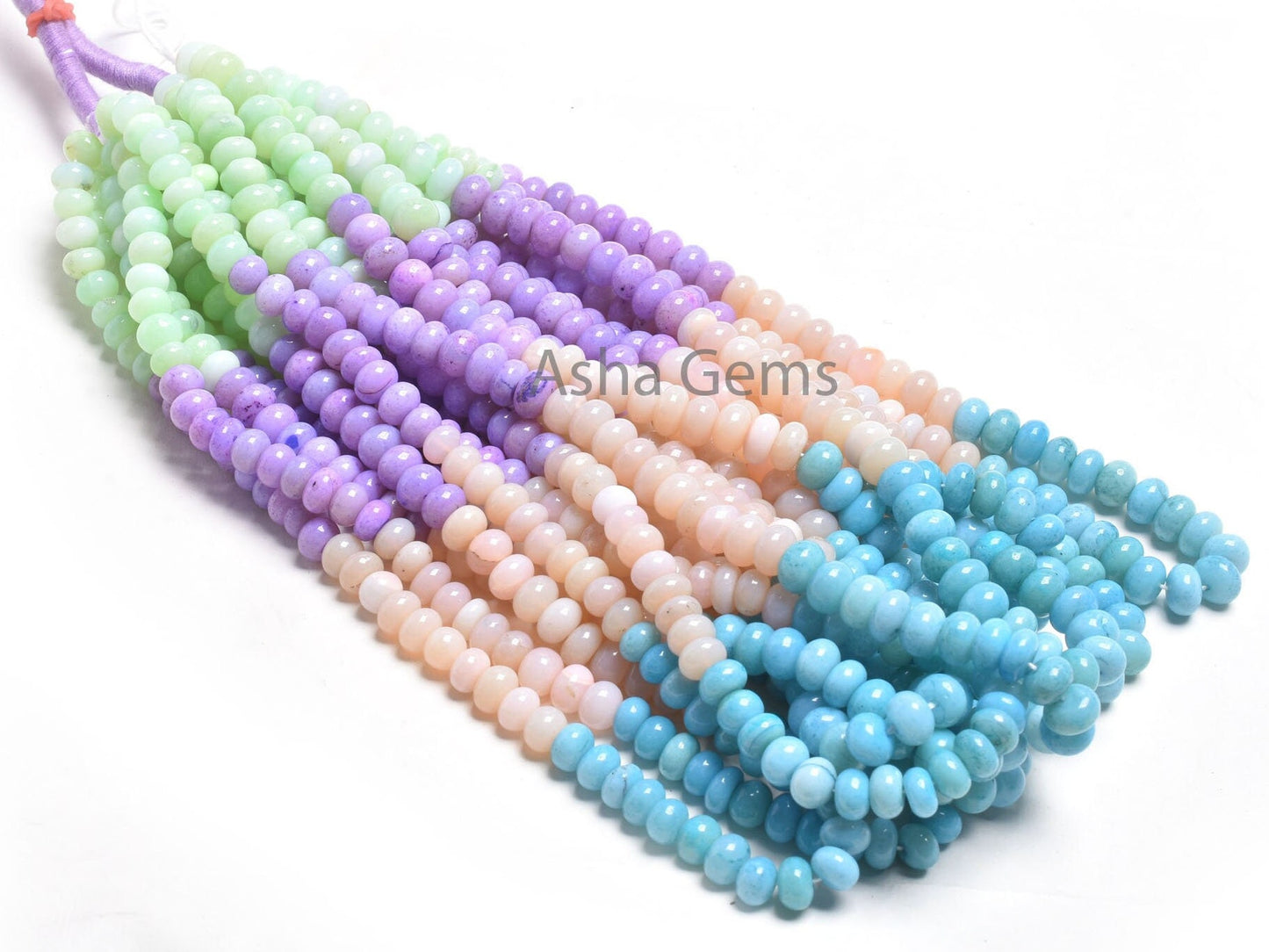 Beautiful Multi Color Opal Gemstone Beads, Shaded Blue Pink Green Blue Lavender Opal Smooth Rondelle Bead Multi Disco Rainbow Opal Bead SALE