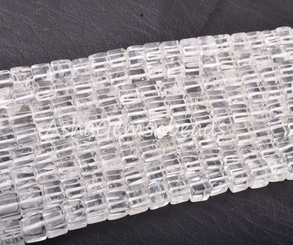 Clear Crystal Quartz Smooth Box Shape Gemstone Beads,16 Inch Strand, Natural Crystal 3D Cube Box Beads,Crystal Beads Handmade,Jewelry Crafts