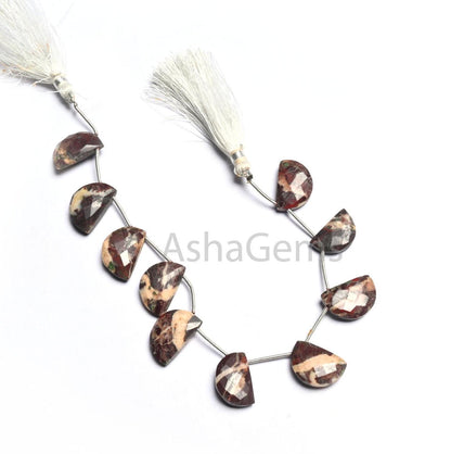 Beautiful Coconut Jasper Faceted Briolette Beads,12-18 mm Jasper Fancy D Shape Beads, Jasper Side Drill Beads For Jewelry Making Craft SALE