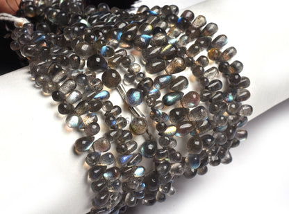 Natural Blue Fire labradorite Smooth Drops Shape Beads, Black Rainbow Plain Handmade Teardrop Gemstone Beads, Labradorite Beads Jewelry SALE