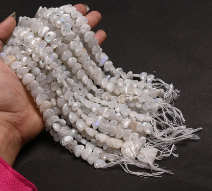 Natural Blue Fire Rainbow Moonstone fancy D Shape beads, Flashy White rainbow moonstone Half moon Smooth handmade Gemstone Bead Jewelry SALE