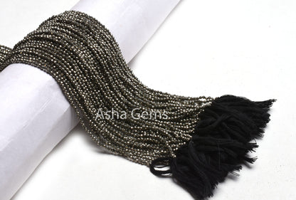 2.4mm Beautiful Natural Pyrite Micro Cut Rondelle Faceted Gemstone Beads AAA Quality Pyrite Machine Cut Tiny Beads jewelry Making Craft SALE
