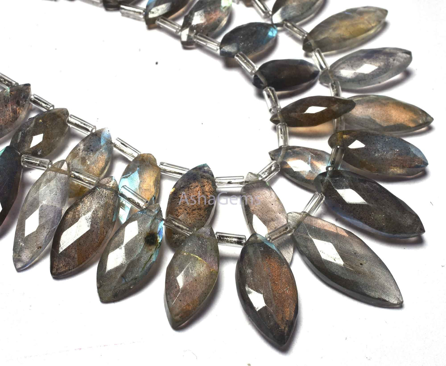 Beautiful Labradorite Marquise Shape Gemstone Beads, AAA Labradorite Faceted Marquise Beads Natural Black Rainbow Briolette For Jewelry SALE
