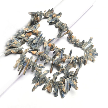 Natural Kyanite Beads, Kyanite Rough Beads,16" Strand Blue Kyanite Unpolish Long Stick Uneven Shape Gemstone Beads, Side Drill Raw Bead SALE