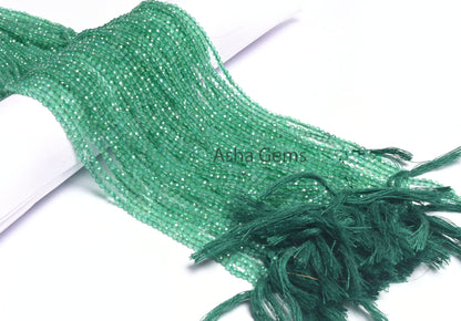 Beautiful Natural Green Onyx Micro Cut Rondelle Faceted Gemstone Beads 2.5 mm,AAA Quality Onyx Faceted Roundelle Bead Jewelry Making Crafts